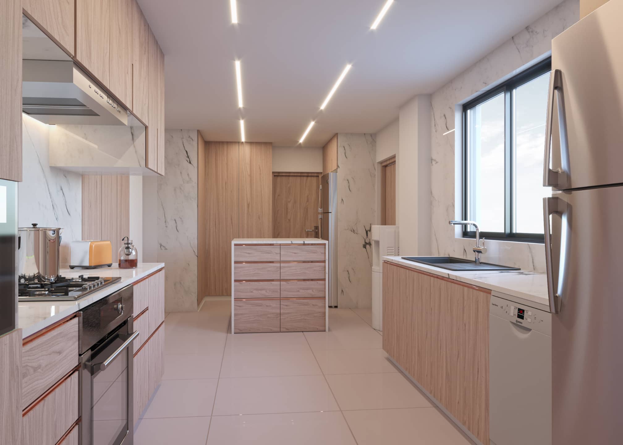 Nordic Calm Residence Kitchen - Dubai, United Arab Emirates